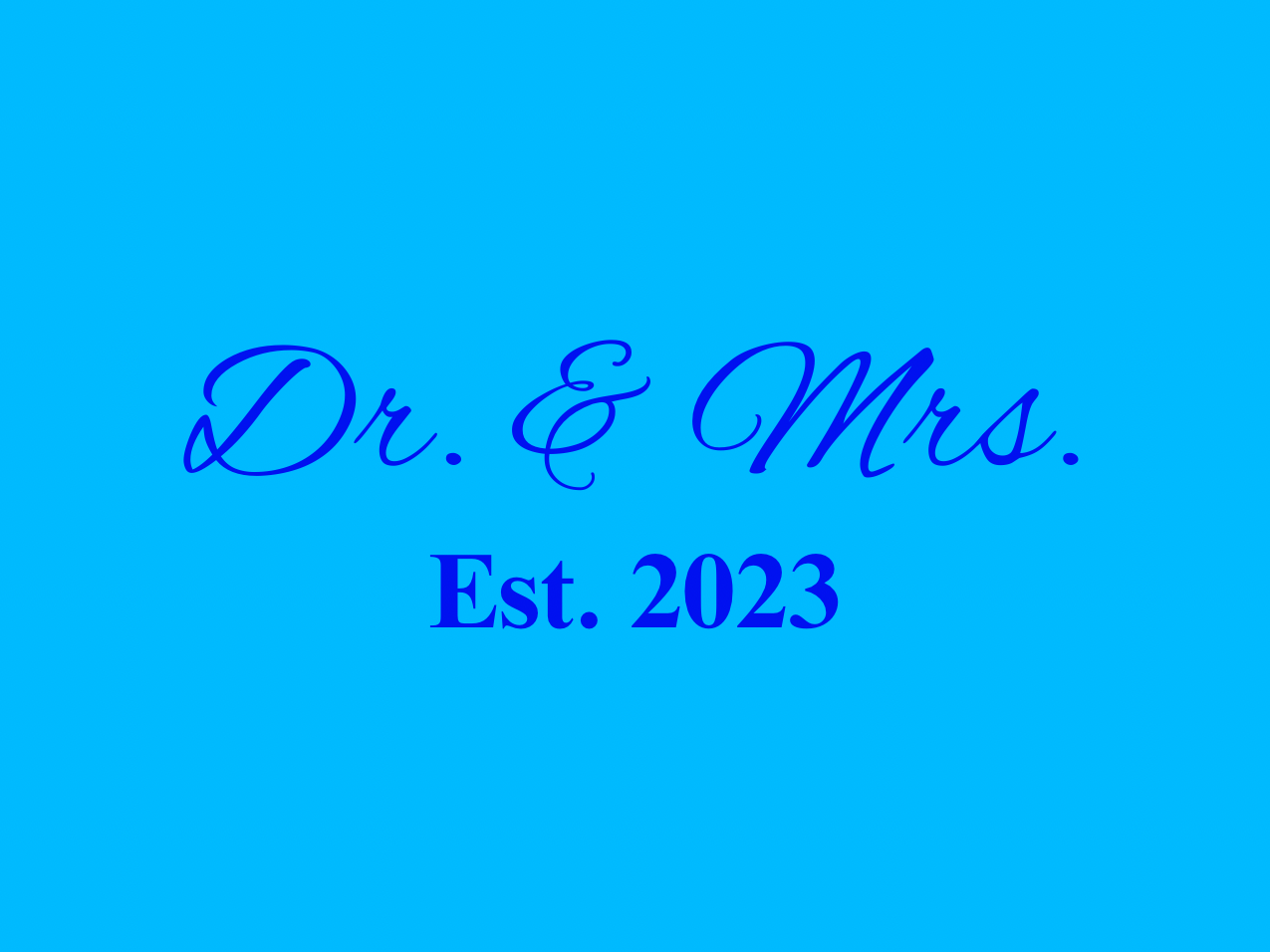 “Spouses Est. 2023” Medallion Ornament (Light Blue Background w/ Royal Blue Font)