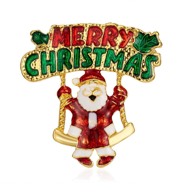 Rhinestone Enamel Christmas Pin