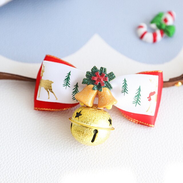 Christmas Bow Tie Pet Collar