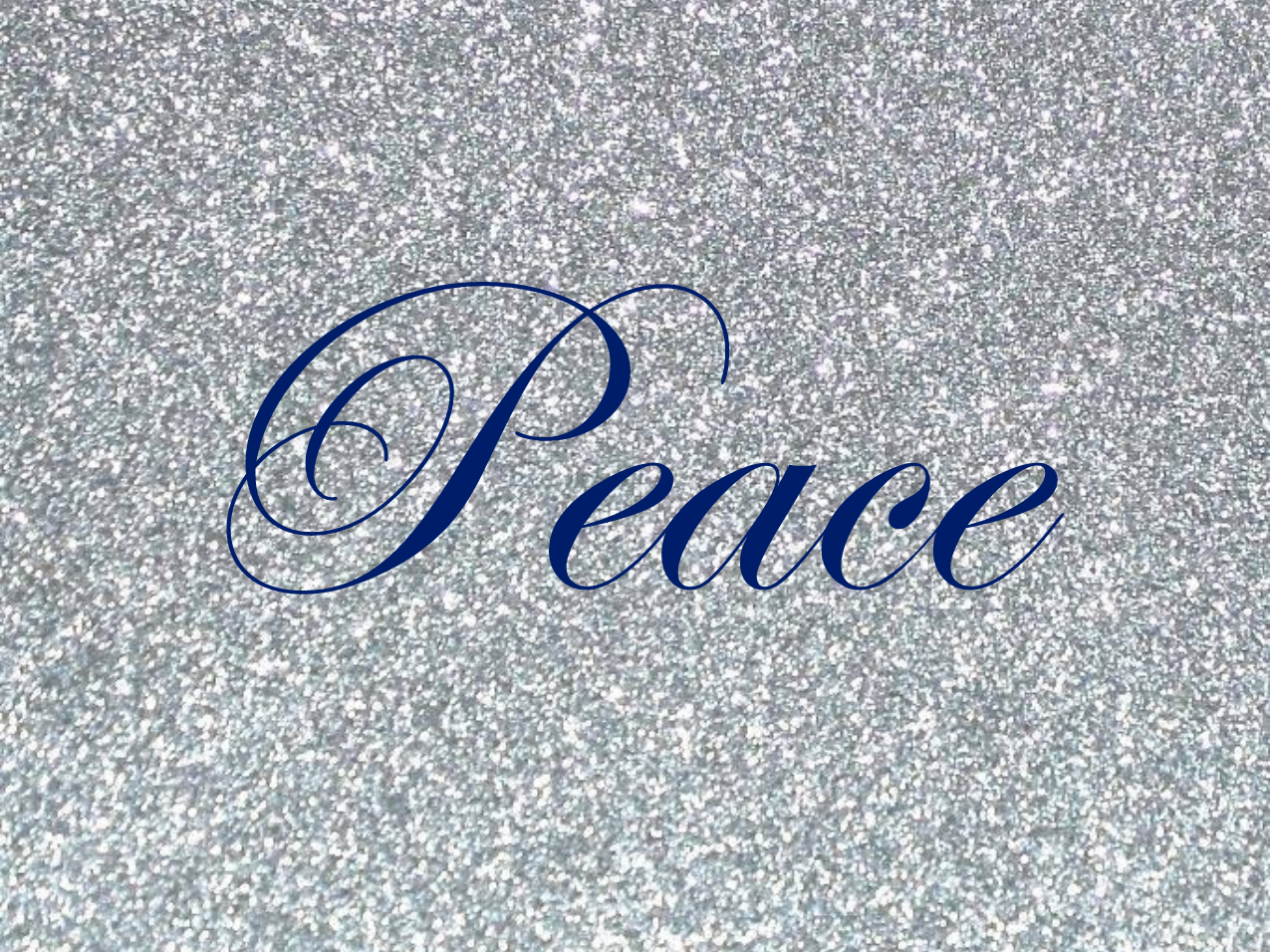 “Peace” Medallion Ornament (Silver Glitter Background)