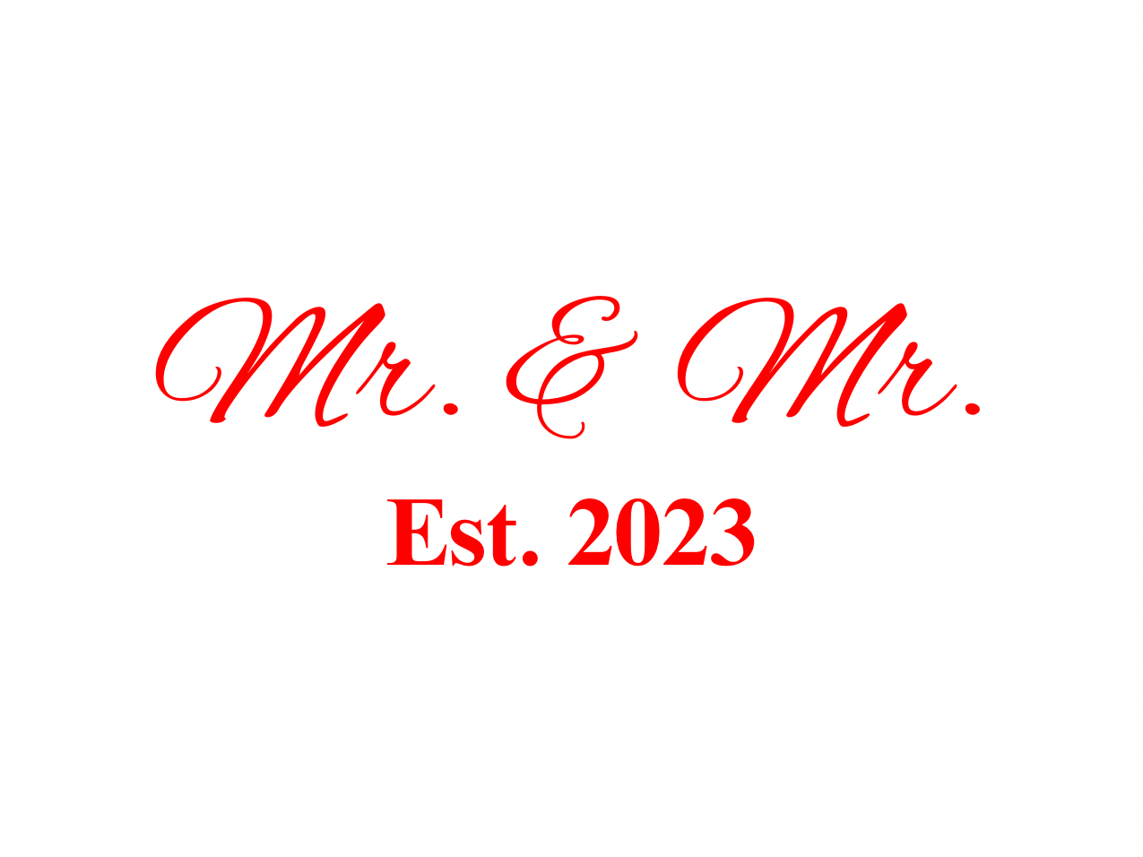 “Spouses Est. 2023” Medallion Ornament (White Background w/ Bright Red Font)