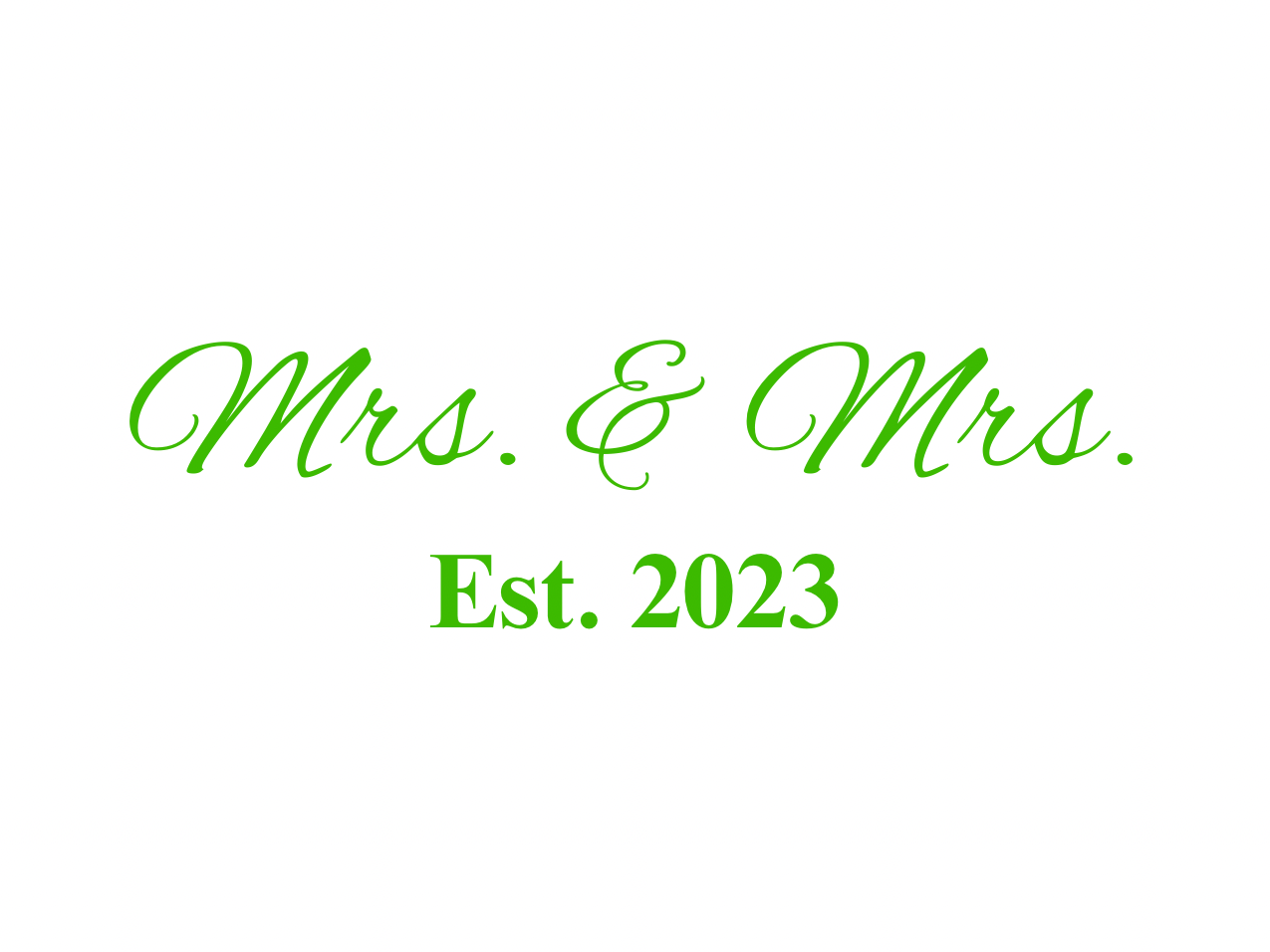 “Spouses Est. 2023” Medallion Ornament (White Background w/ Green Font)