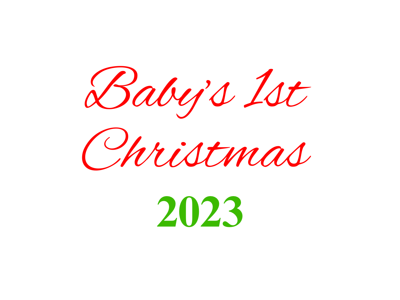 “Baby’s 1st Christmas” Medallion Ornament (White Background w/ Colored Font)