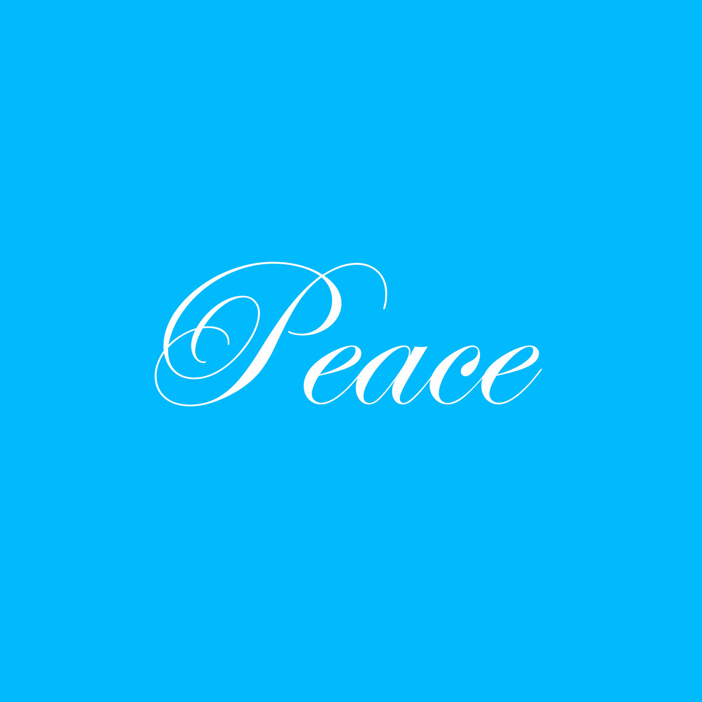 Cursive “Peace” Plate (Colored Background w/ White Font)