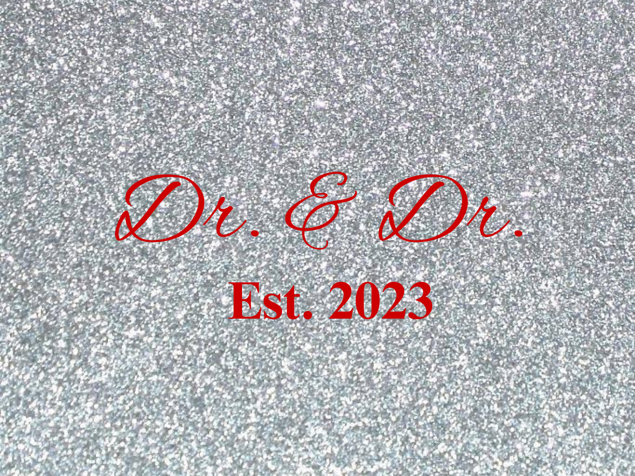 “Spouses Est. 2023” Medallion Ornament (Silver Glitter Background w/ Red Font)