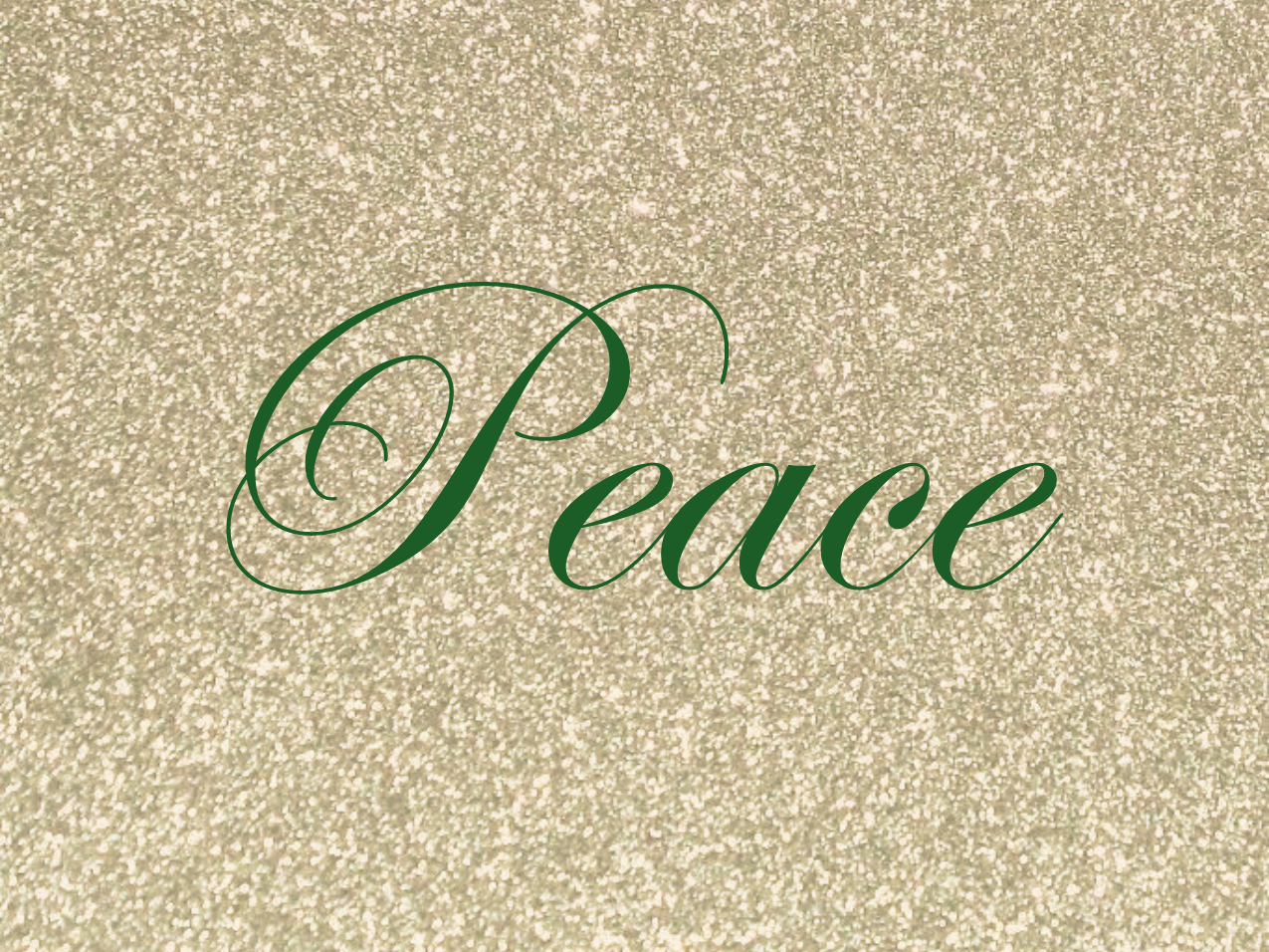 “Peace” Medallion Ornament (Gold Glitter Background)