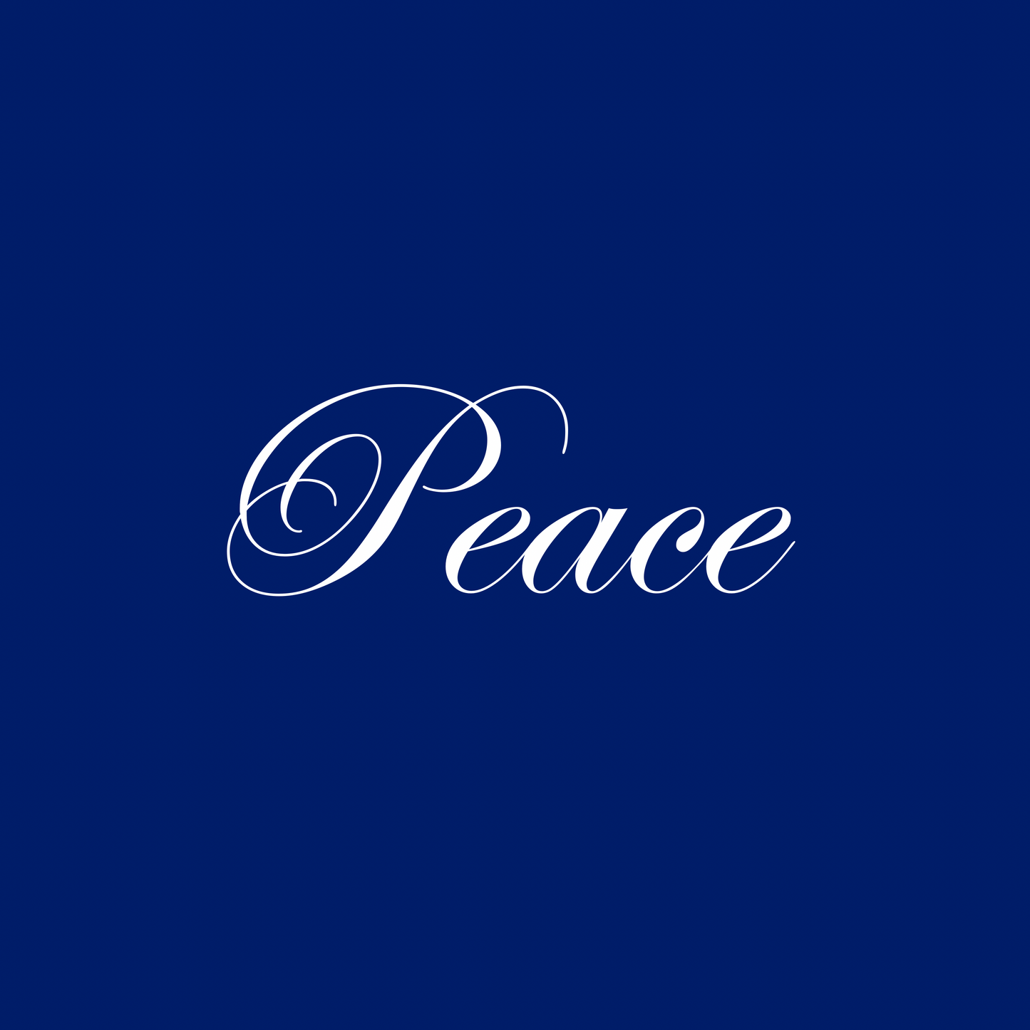 Cursive “Peace” Plate (Colored Background w/ White Font)