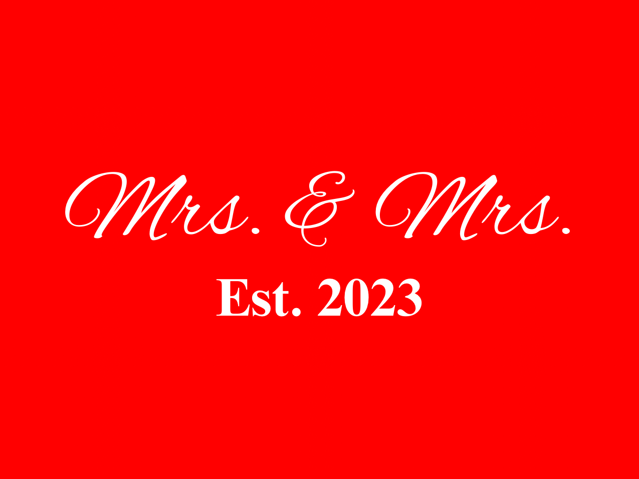 “Spouses Est. 2023” Medallion Ornament (Bright Red Background w/ White Font)