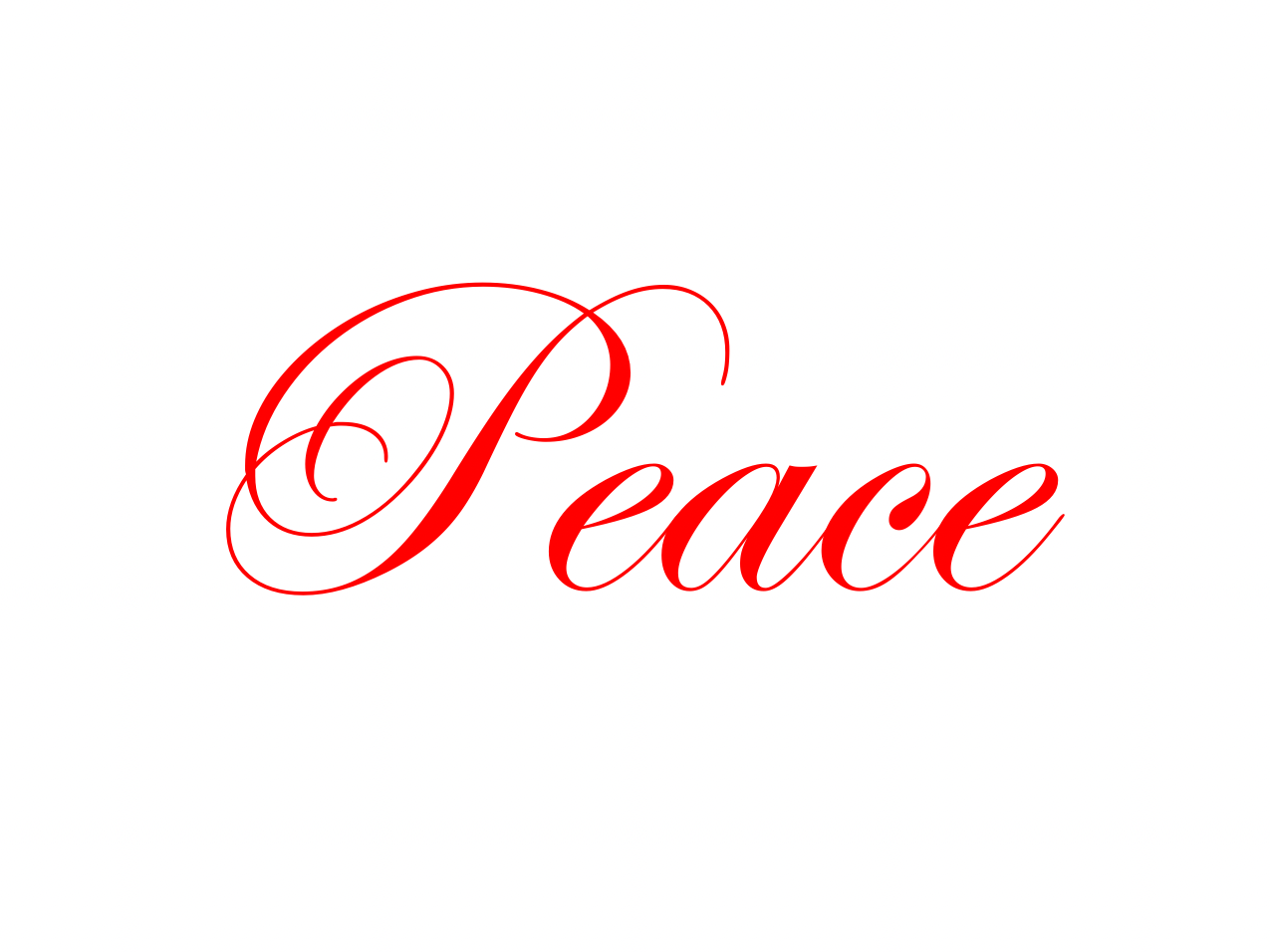 “Peace” Medallion Ornament (White Background w/ Colored Font)