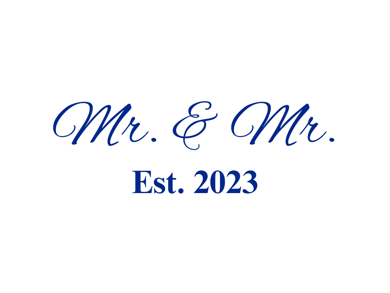 “Spouses Est. 2023” Medallion Ornament (White Background w/ Navy Font)