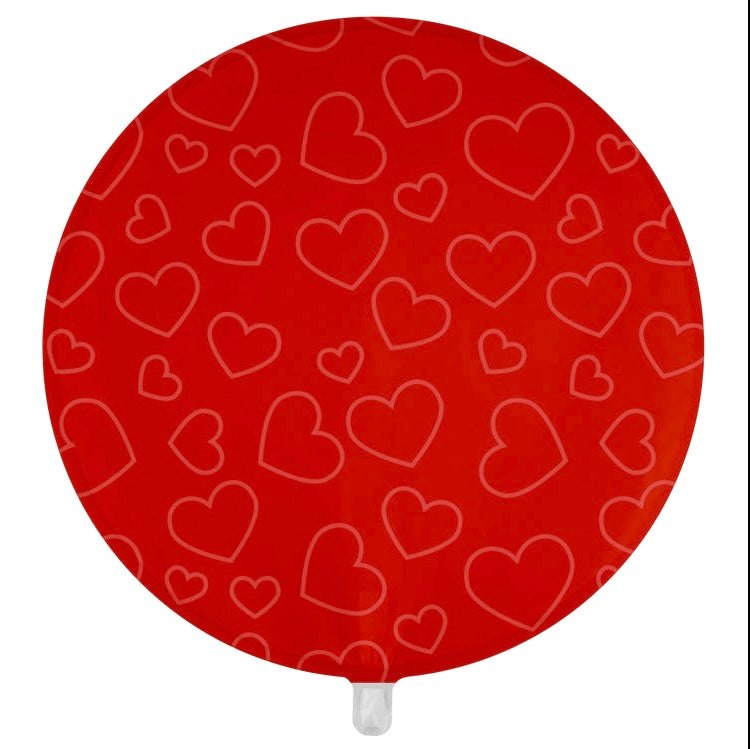 Red Tonal Hearts Balloon