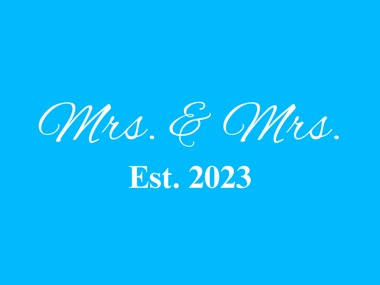 “Spouses Est. 2023” Medallion Ornament (Light Blue Background w/ White Font)