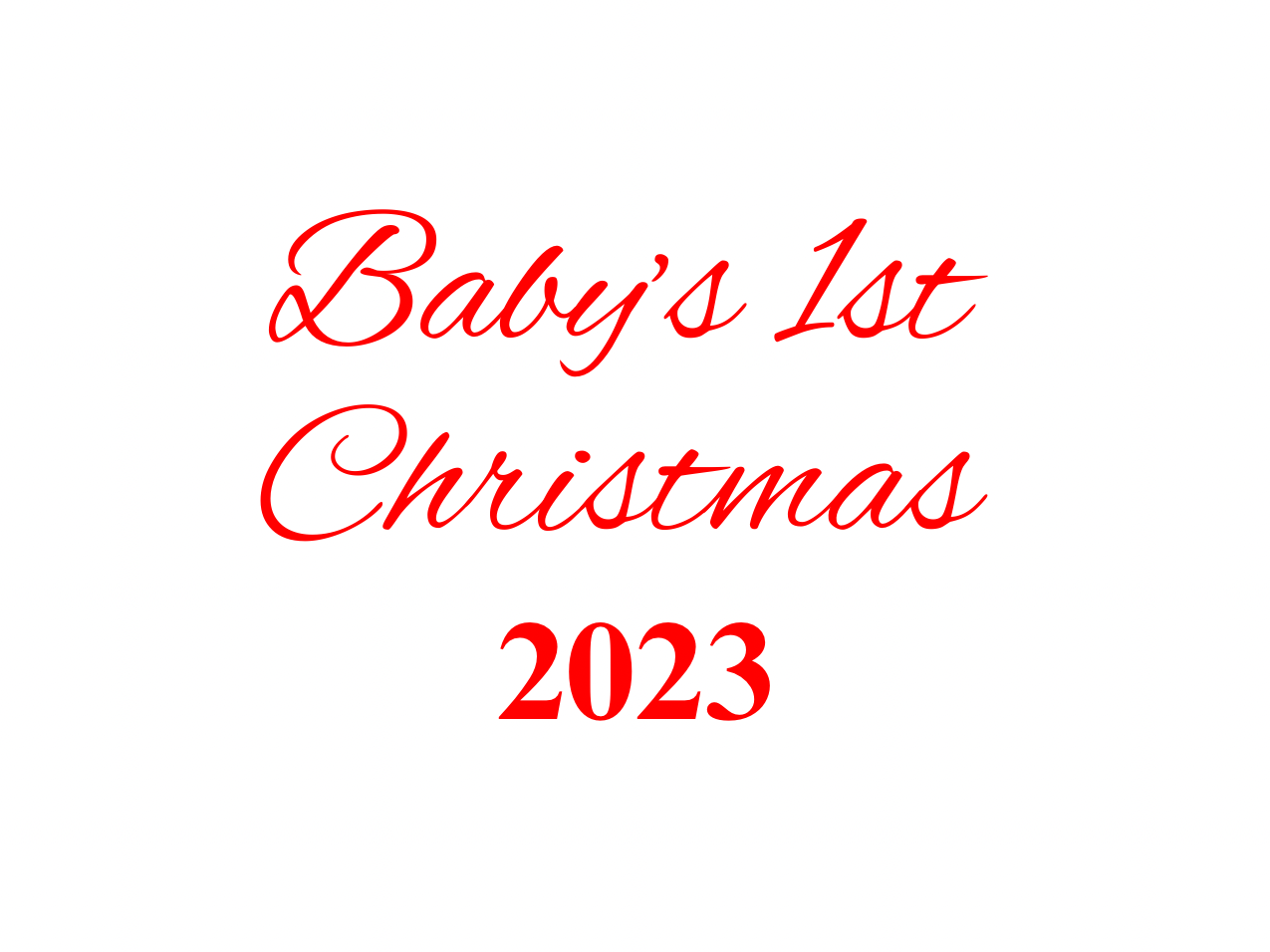 “Baby’s 1st Christmas” Medallion Ornament (White Background w/ Colored Font)