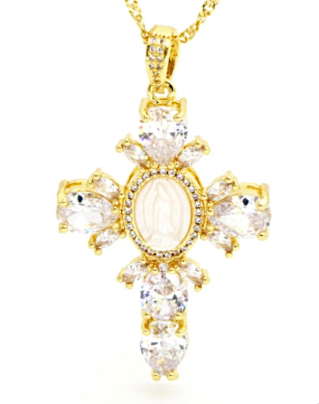 Crystal Cross Pendant Necklace