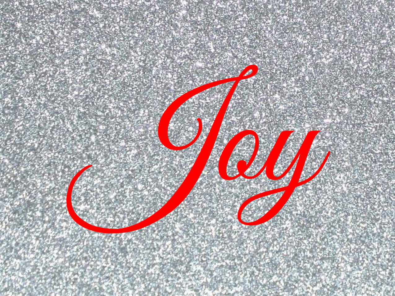 “Joy” Medallion Ornament (Silver Glitter Background)