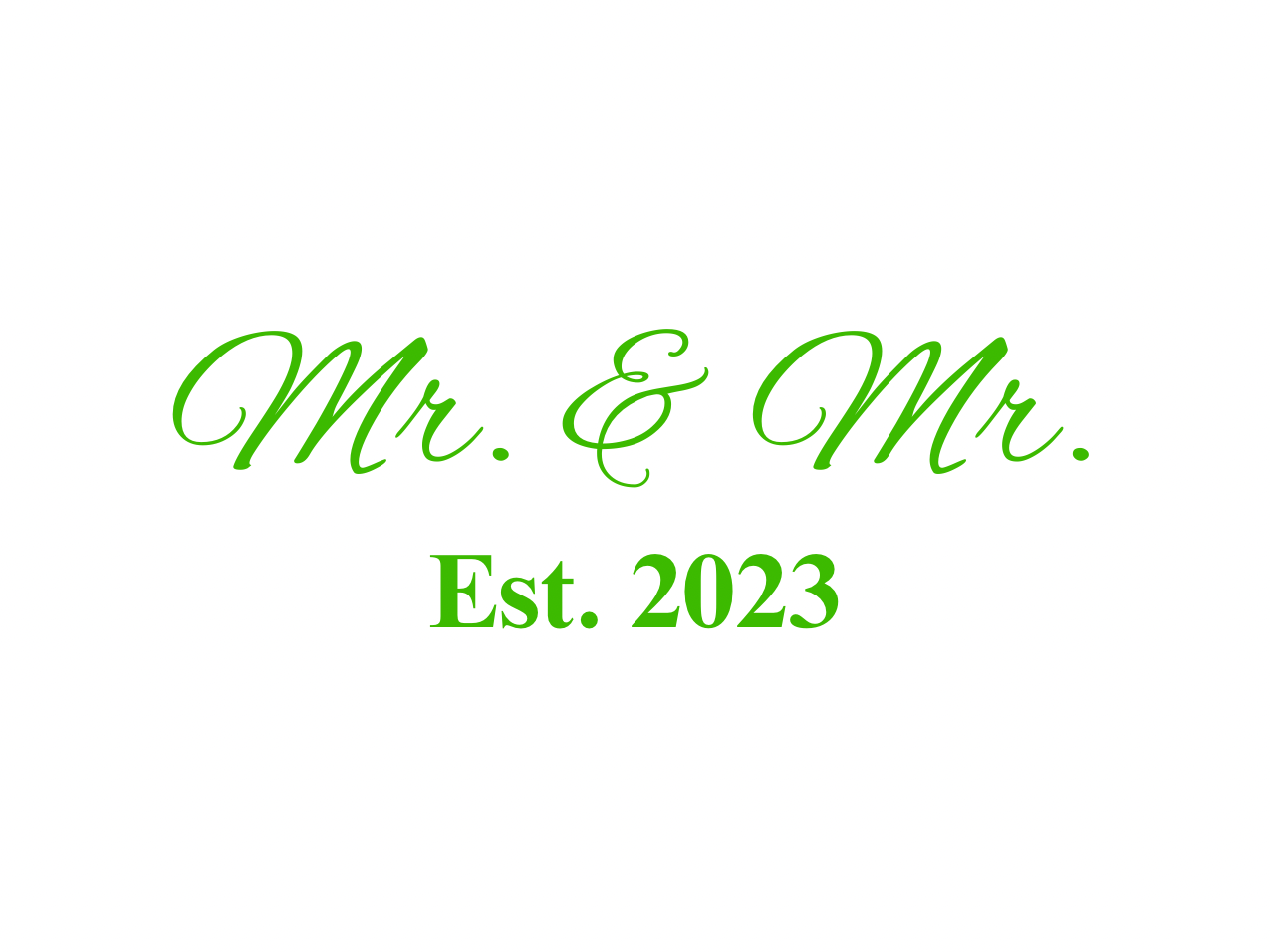 “Spouses Est. 2023” Medallion Ornament (White Background w/ Green Font)