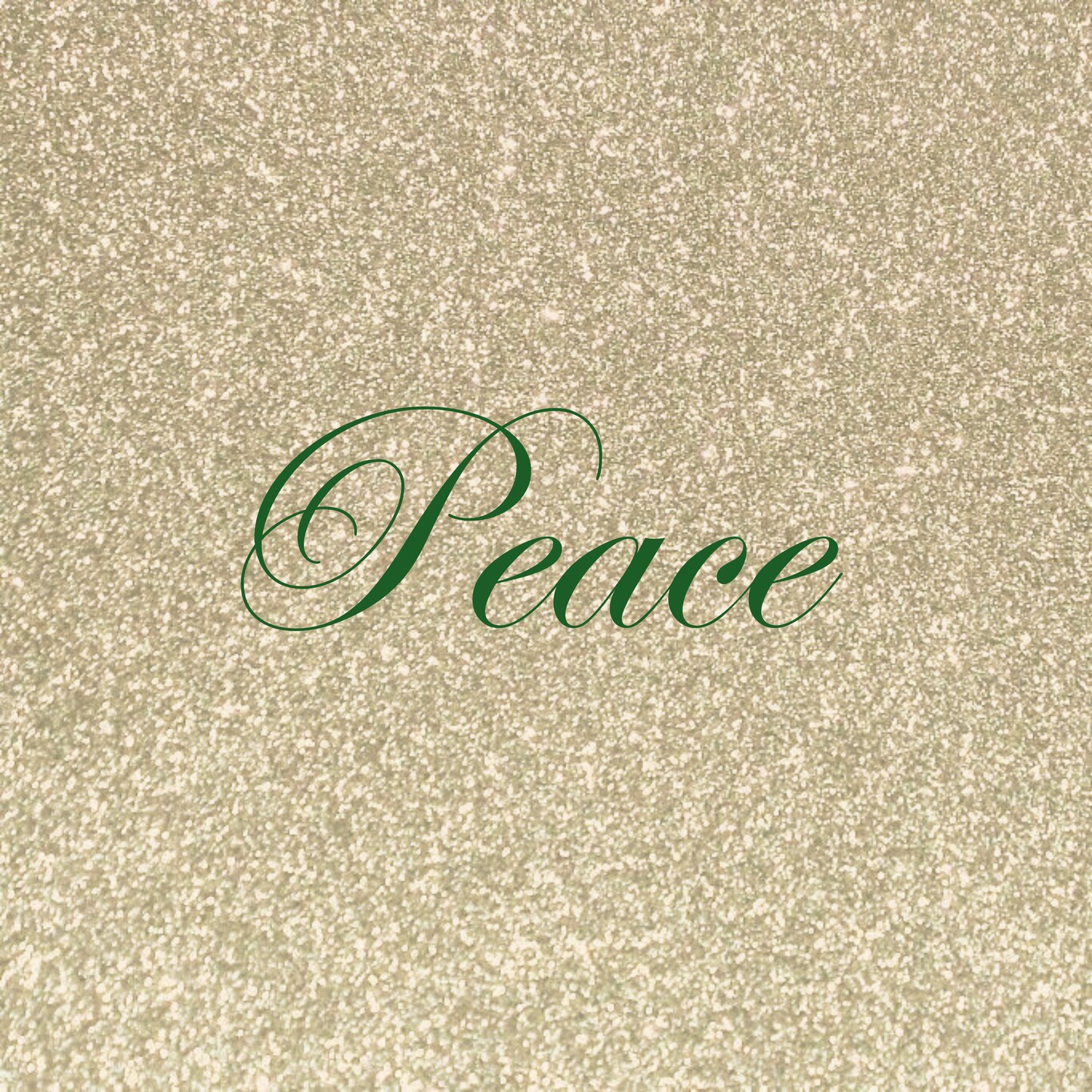 Gold Glitter Cursive “Peace” Plate