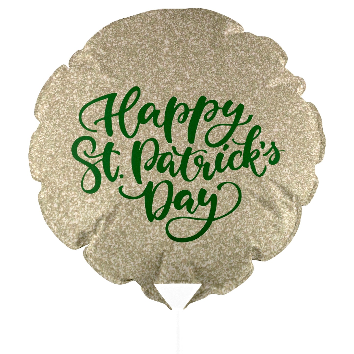 Gold Glitter / Green “Happy St. Patrick’s Day” Balloon