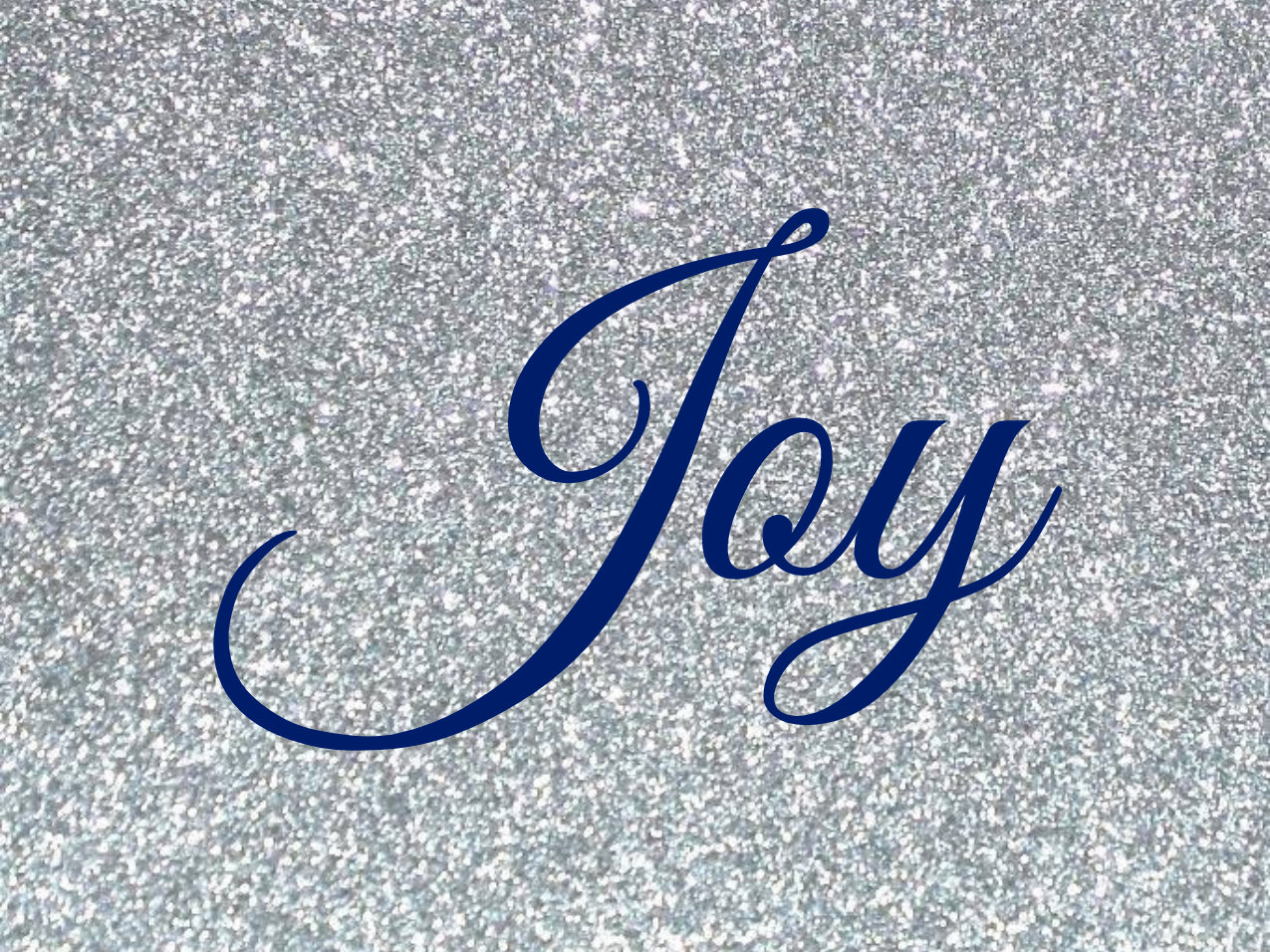 “Joy” Medallion Ornament (Silver Glitter Background)