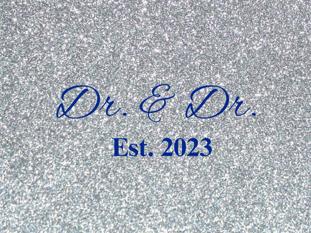 “Spouses Est. 2023” Medallion Ornament (Silver Glitter Background w/ Navy Font)