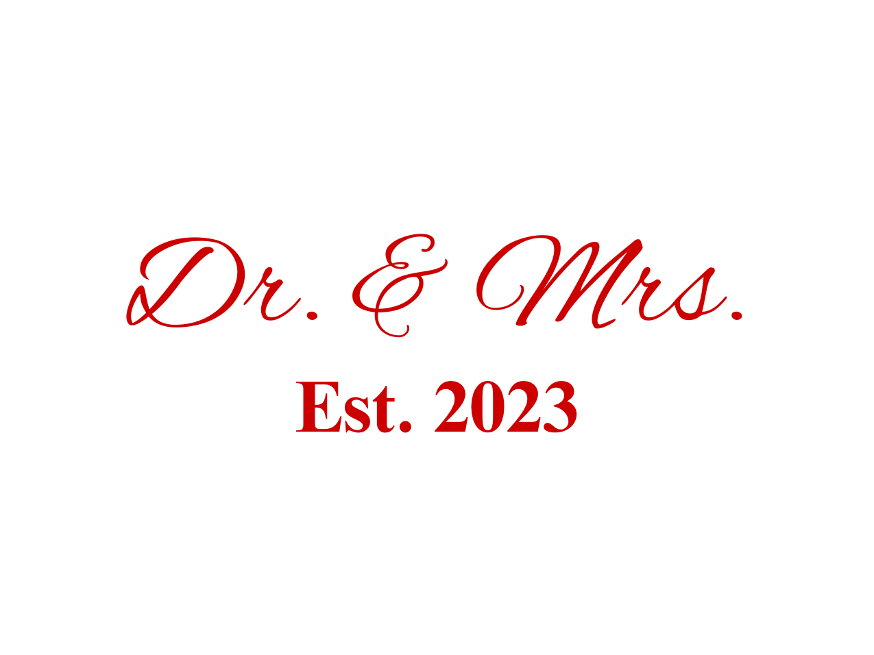 “Spouses Est. 2023” Medallion Ornament (White Background w/ Dark Red Font)