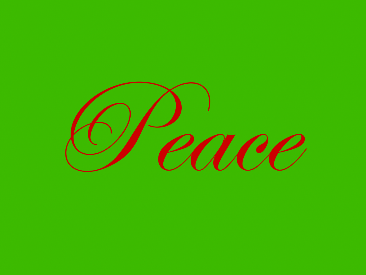 “Peace” Medallion Ornament (Colored Background & Font)