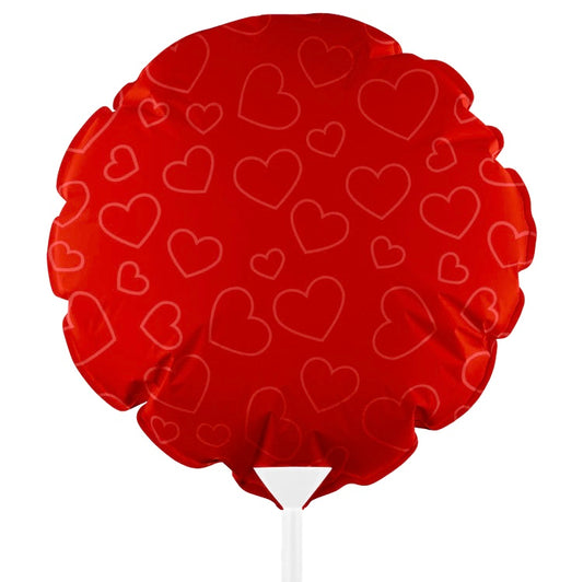 Red Tonal Hearts Balloon