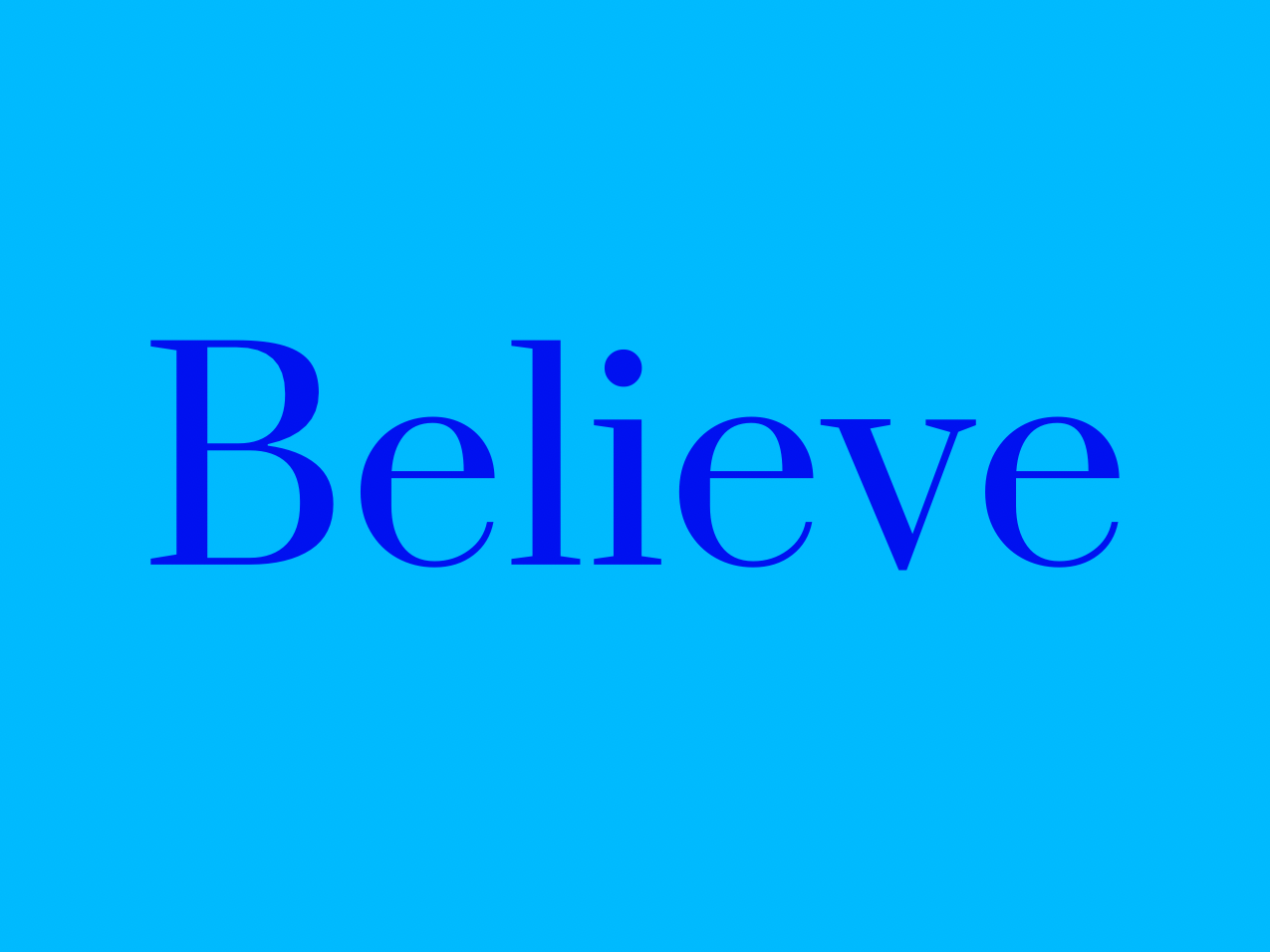 “Believe” Medallion Ornament (Colored Background & Font)