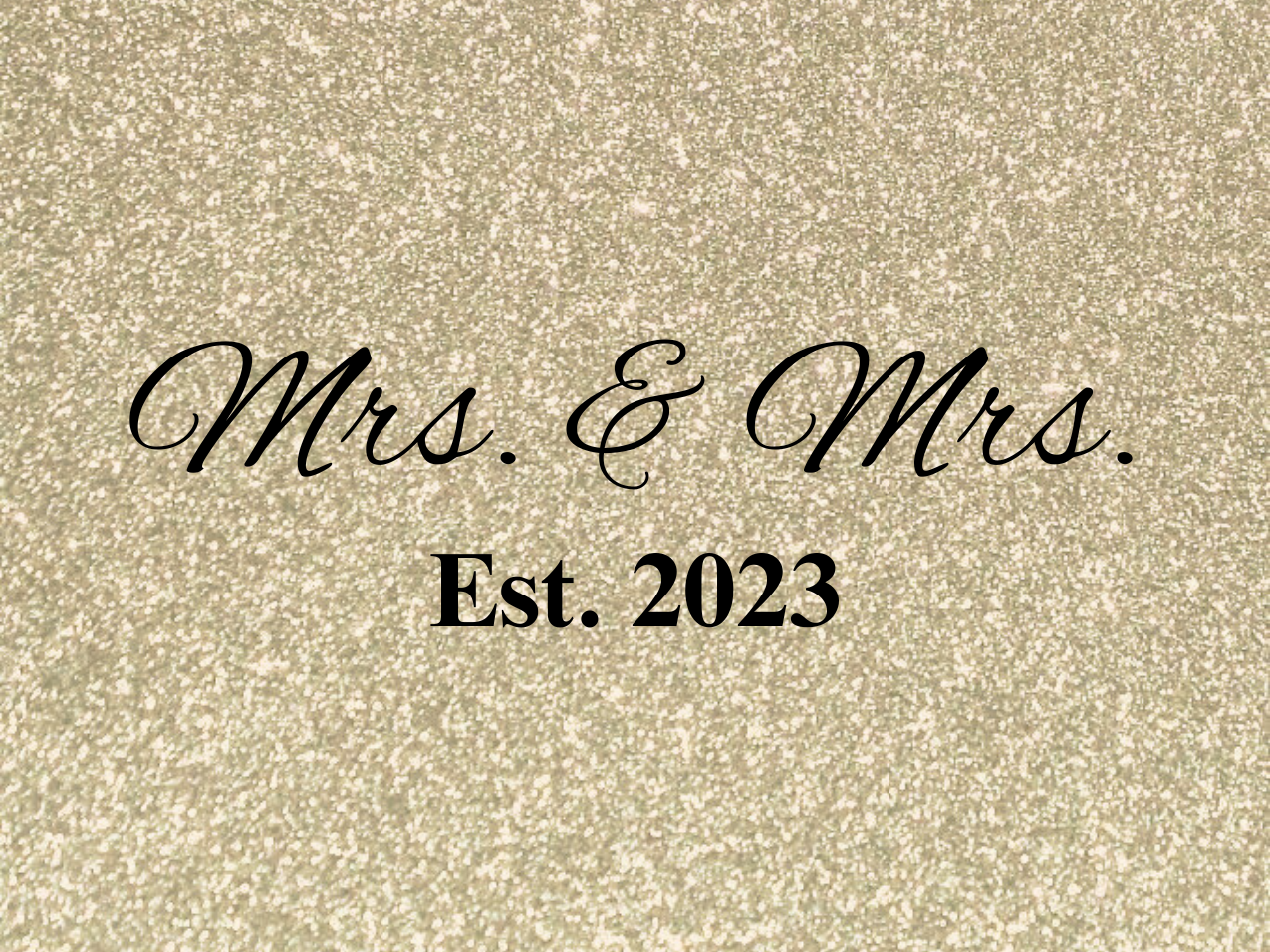 “Spouses Est. 2023” Medallion Ornament (Gold Glitter Background w/ Black Font)