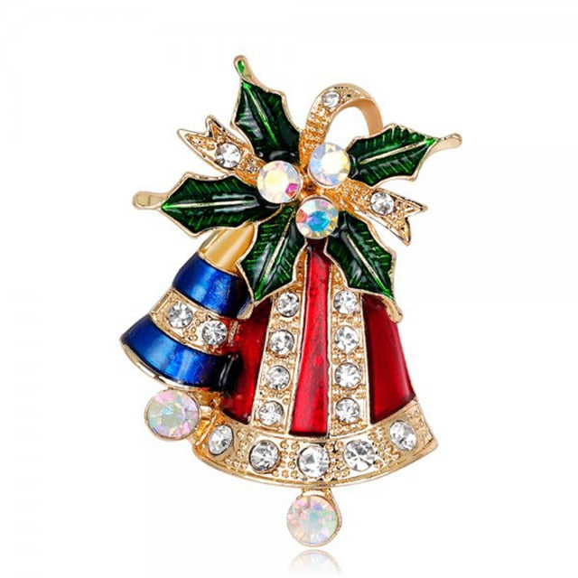 Rhinestone Enamel Christmas Pin