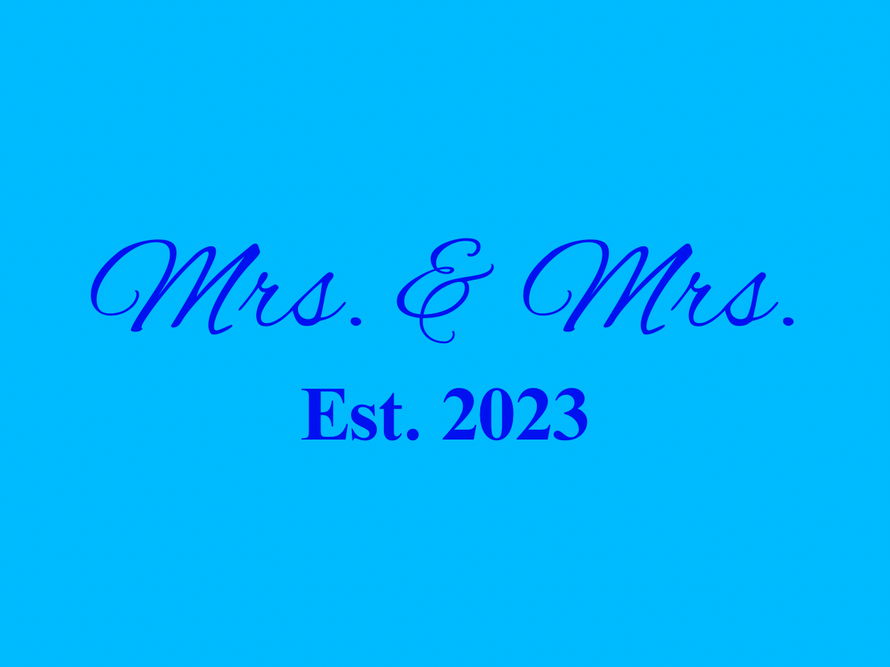 “Spouses Est. 2023” Medallion Ornament (Light Blue Background w/ Royal Blue Font)