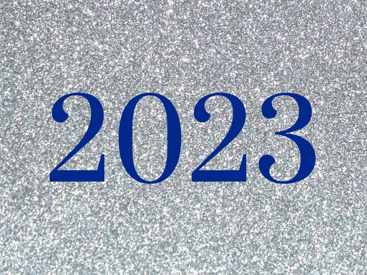 “2023” Medallion Ornament (Silver Glitter Background)