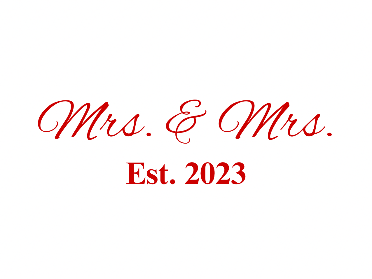 “Spouses Est. 2023” Medallion Ornament (White Background w/ Dark Red Font)