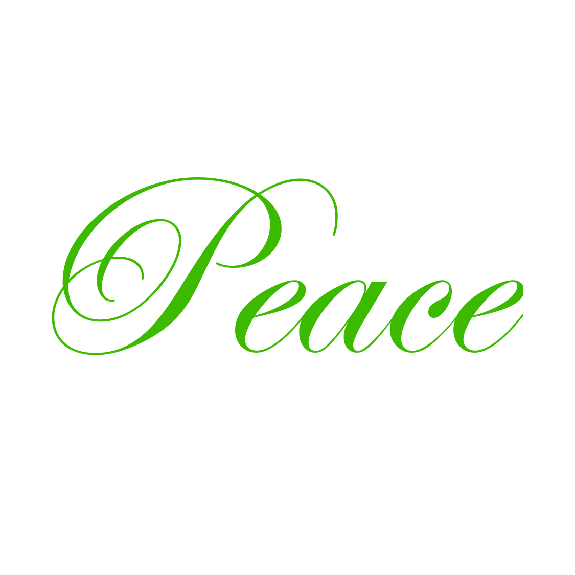 Cursive “Peace” Mug