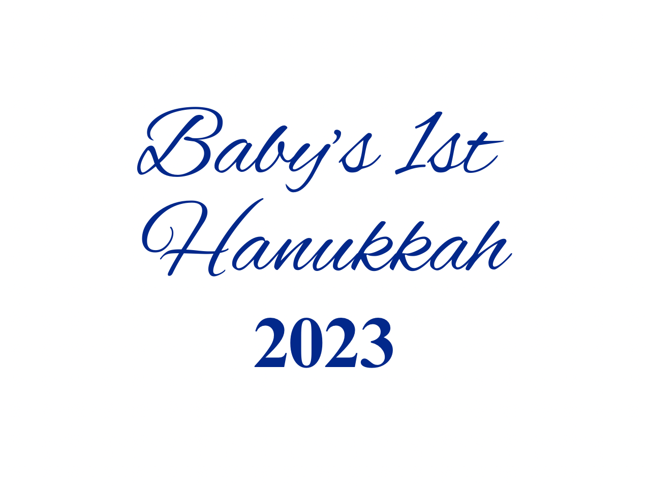 “Baby’s 1st Hanukkah” Medallion Ornament (White Background w/ Colored Font)