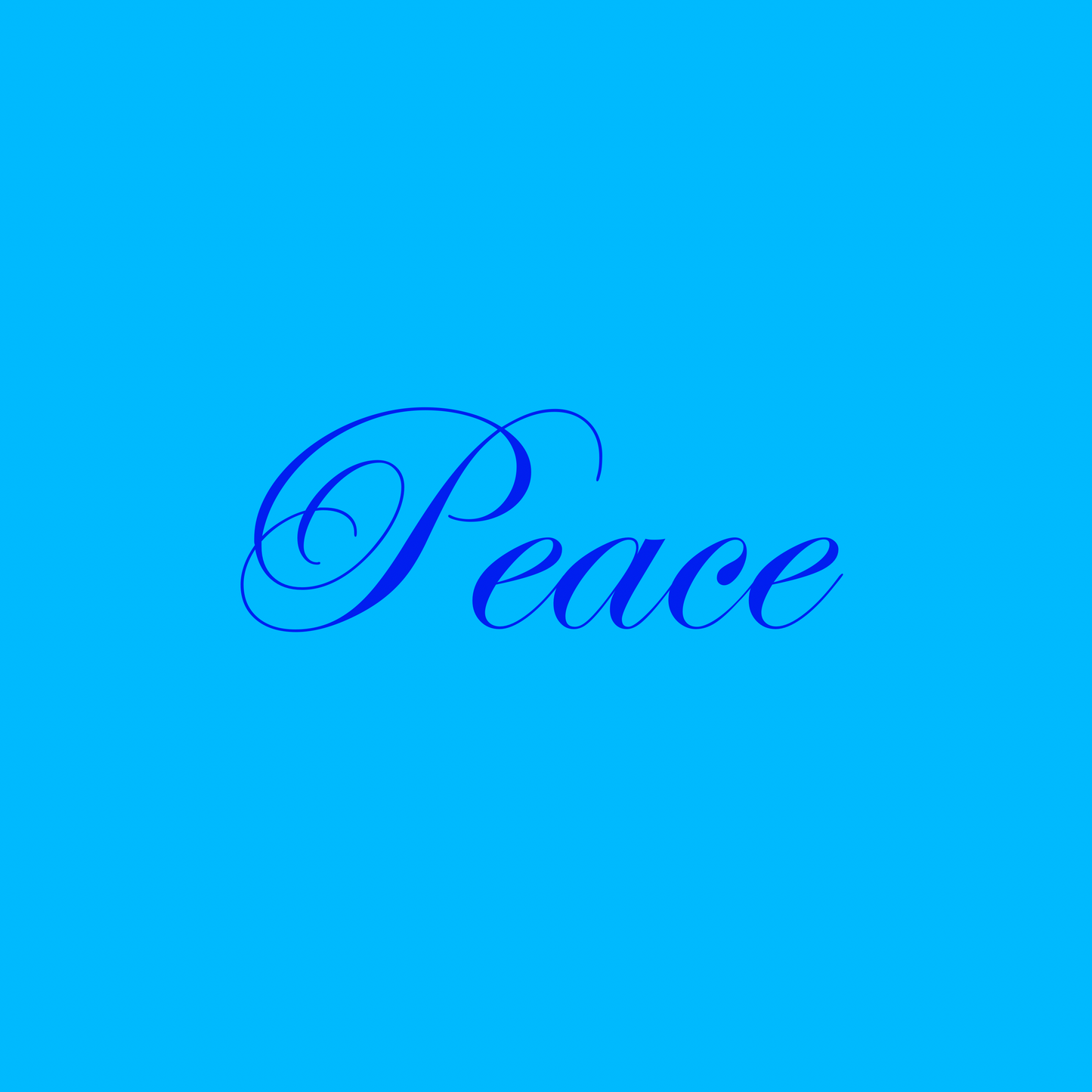 Cursive “Peace” Plate (Colored Background & Font)