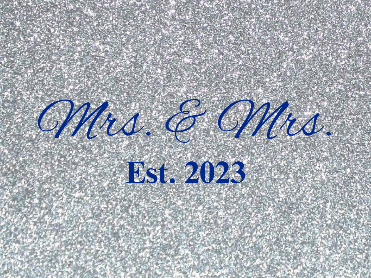 “Spouses Est. 2023” Medallion Ornament (Silver Glitter Background w/ Navy Font)