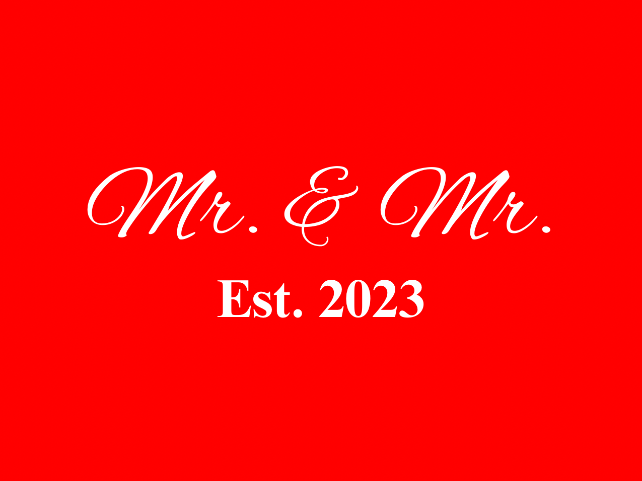 “Spouses Est. 2023” Medallion Ornament (Bright Red Background w/ White Font)