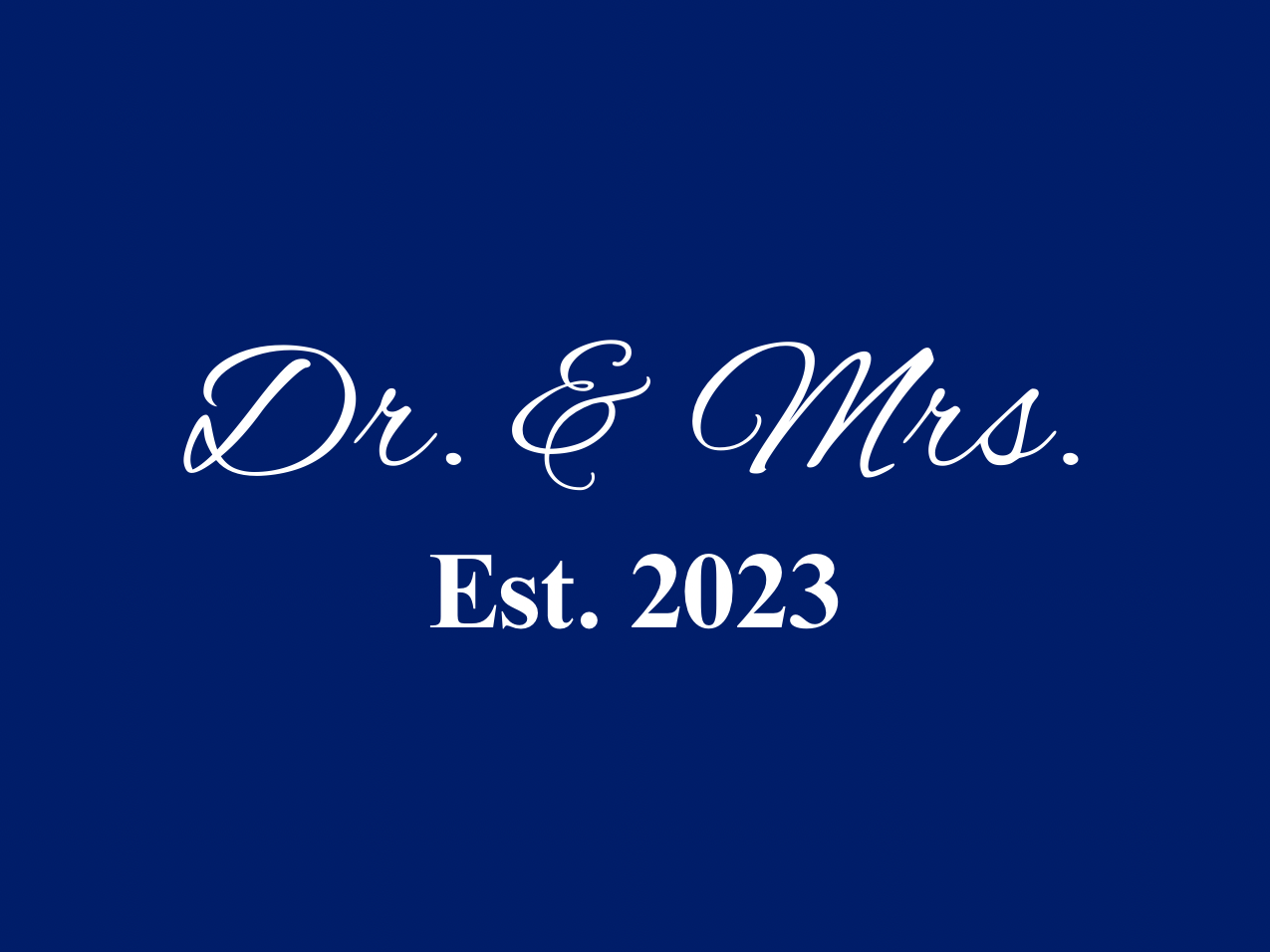 “Spouses Est. 2023” Medallion Ornament (Midnight Navy Background w/ White Font)