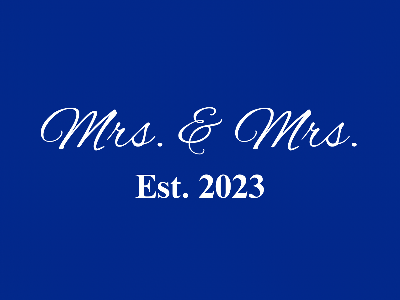 “Spouses Est. 2023” Medallion Ornament (Navy Background w/ White Font)