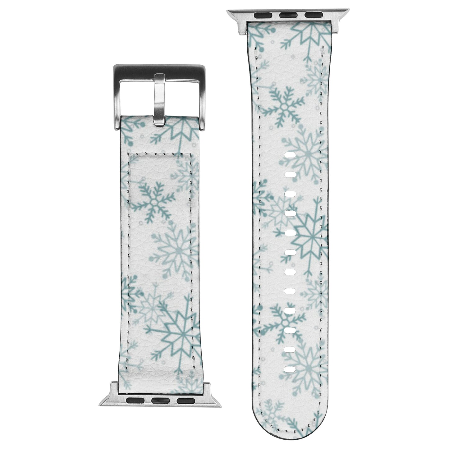 Apple Watch Band (White/Blue Snowflakes)