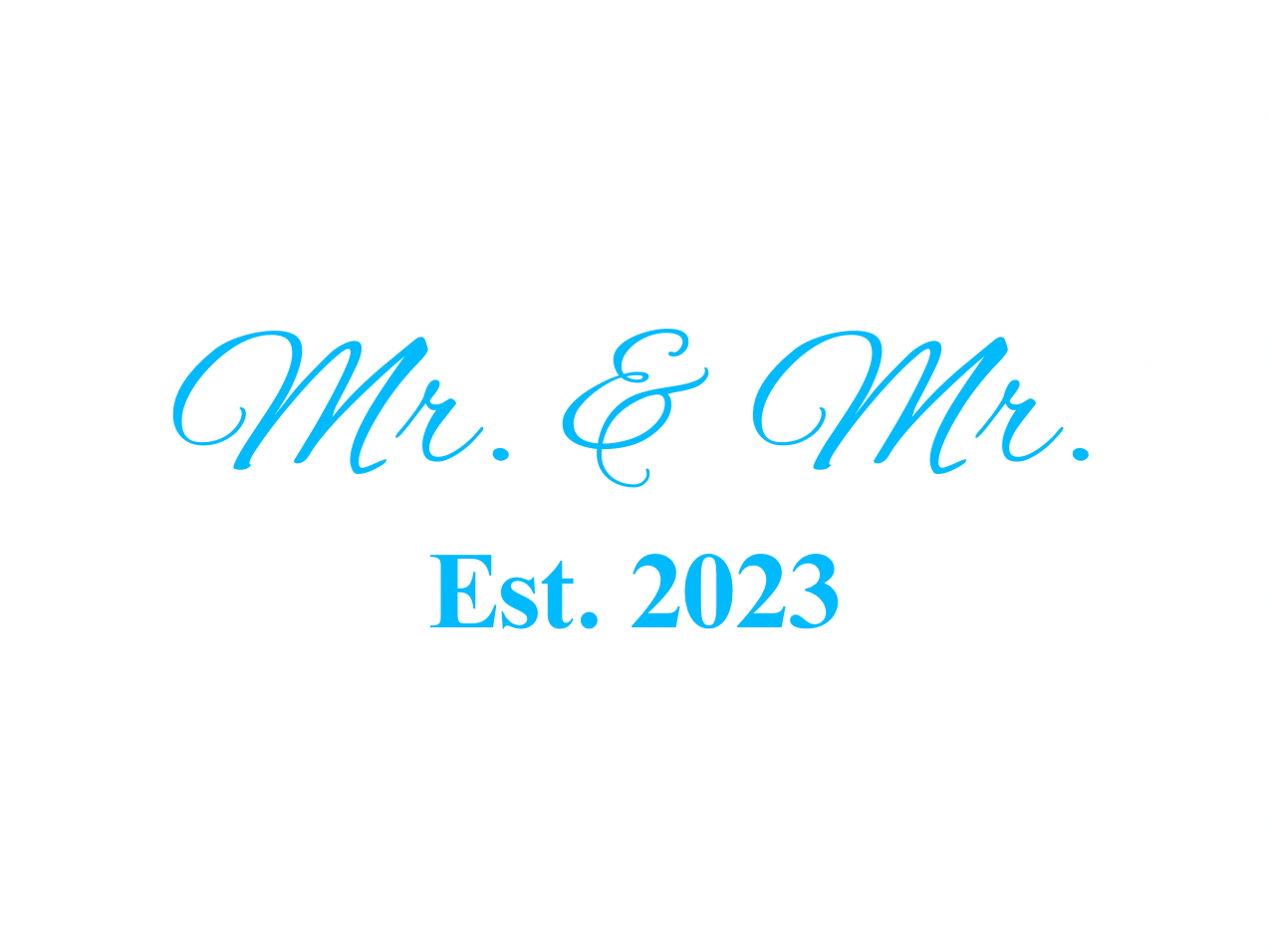 “Spouses Est. 2023” Medallion Ornament (White Background w/ Light Blue Font)