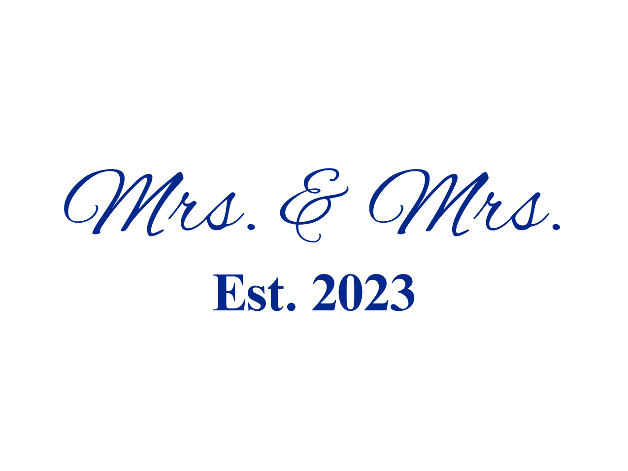 “Spouses Est. 2023” Medallion Ornament (White Background w/ Navy Font)