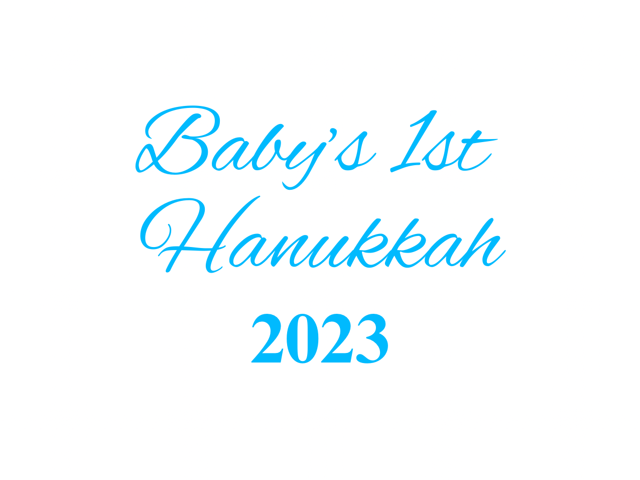 “Baby’s 1st Hanukkah” Medallion Ornament (White Background w/ Colored Font)