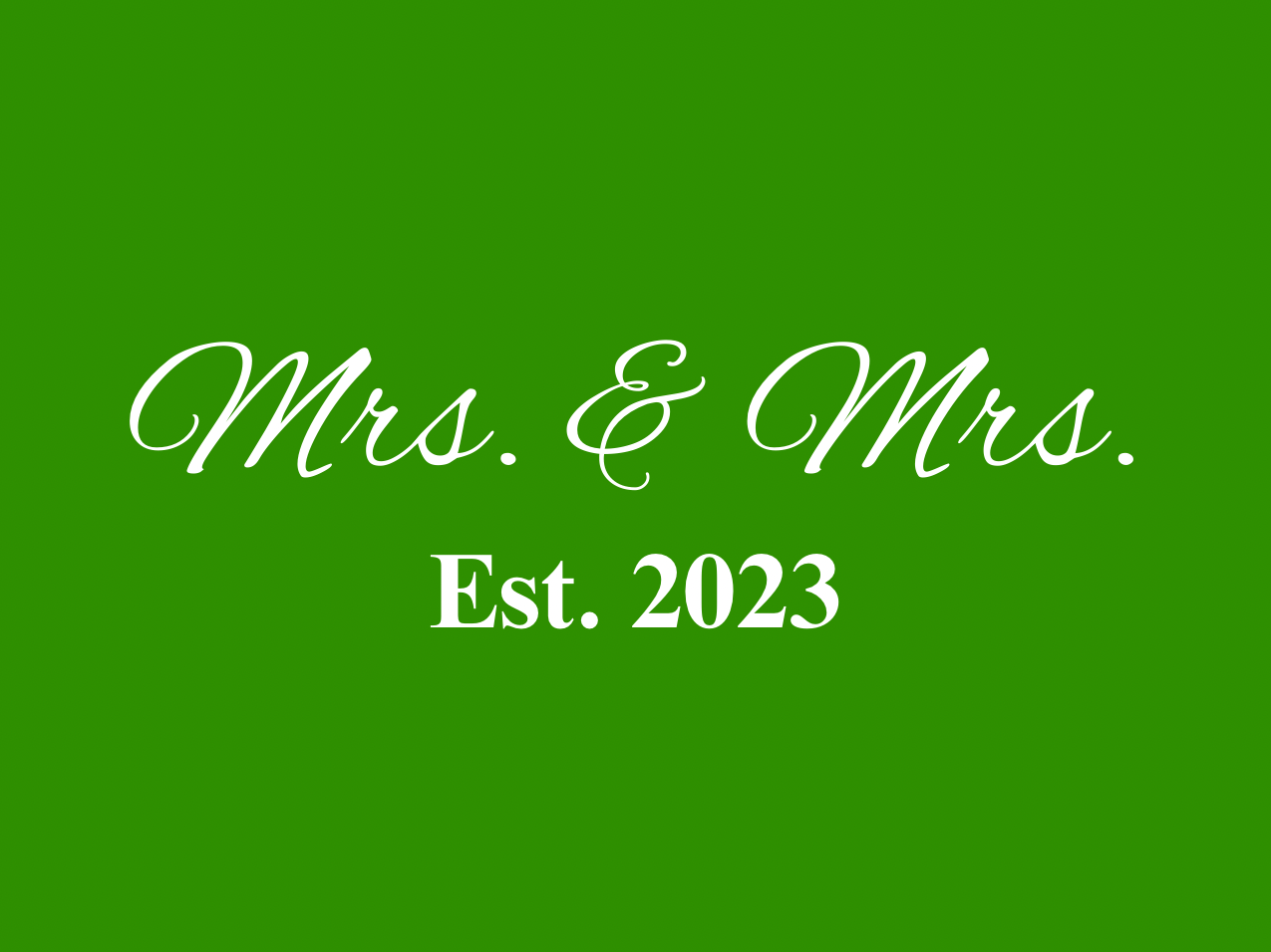 “Spouses Est. 2023” Medallion Ornament (Dark Green Background w/ White Font)