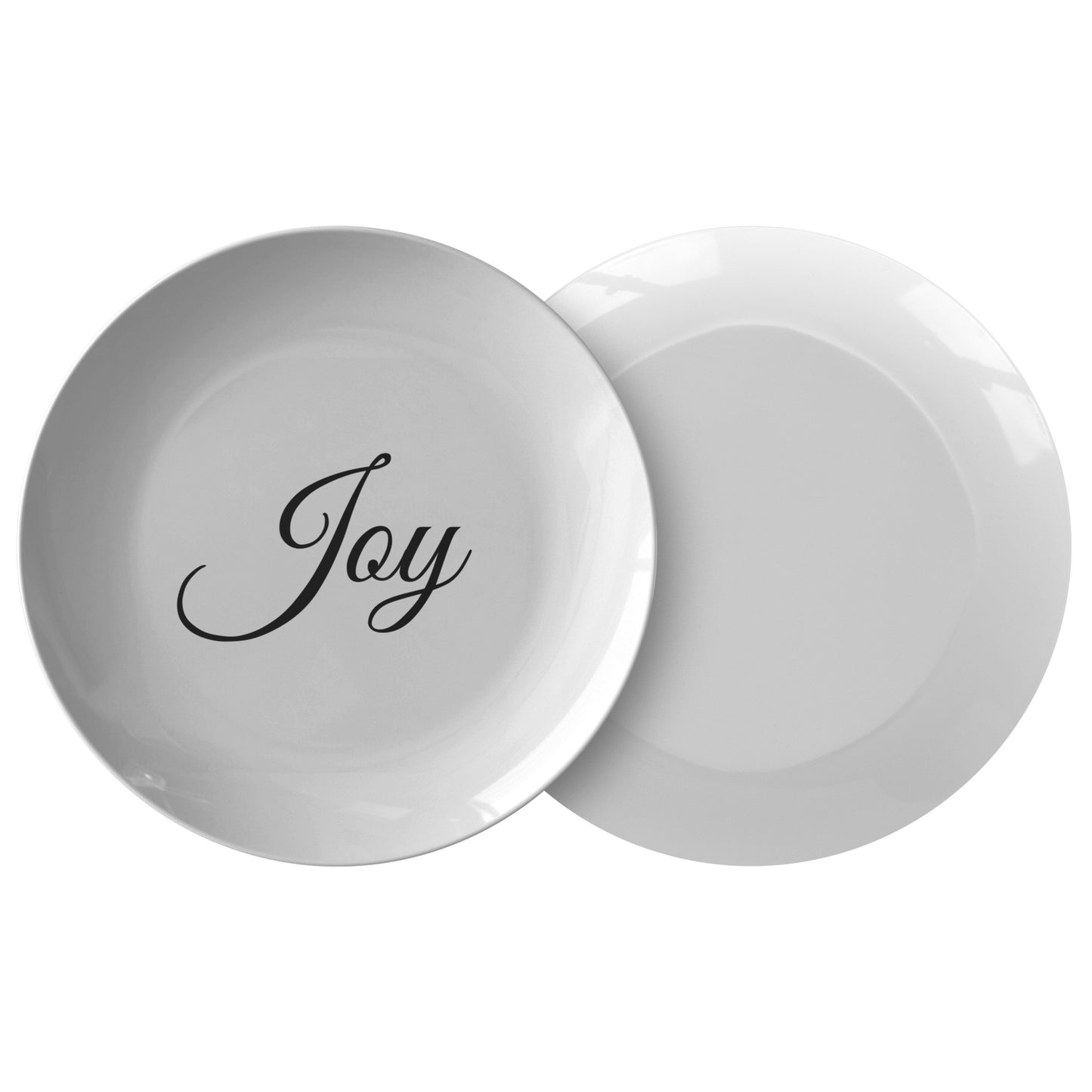 Cursive “Joy” Plate (White Background w/ Colored Font)