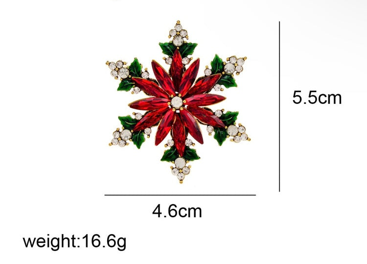 Rhinestone Christmas Snowflake Pin