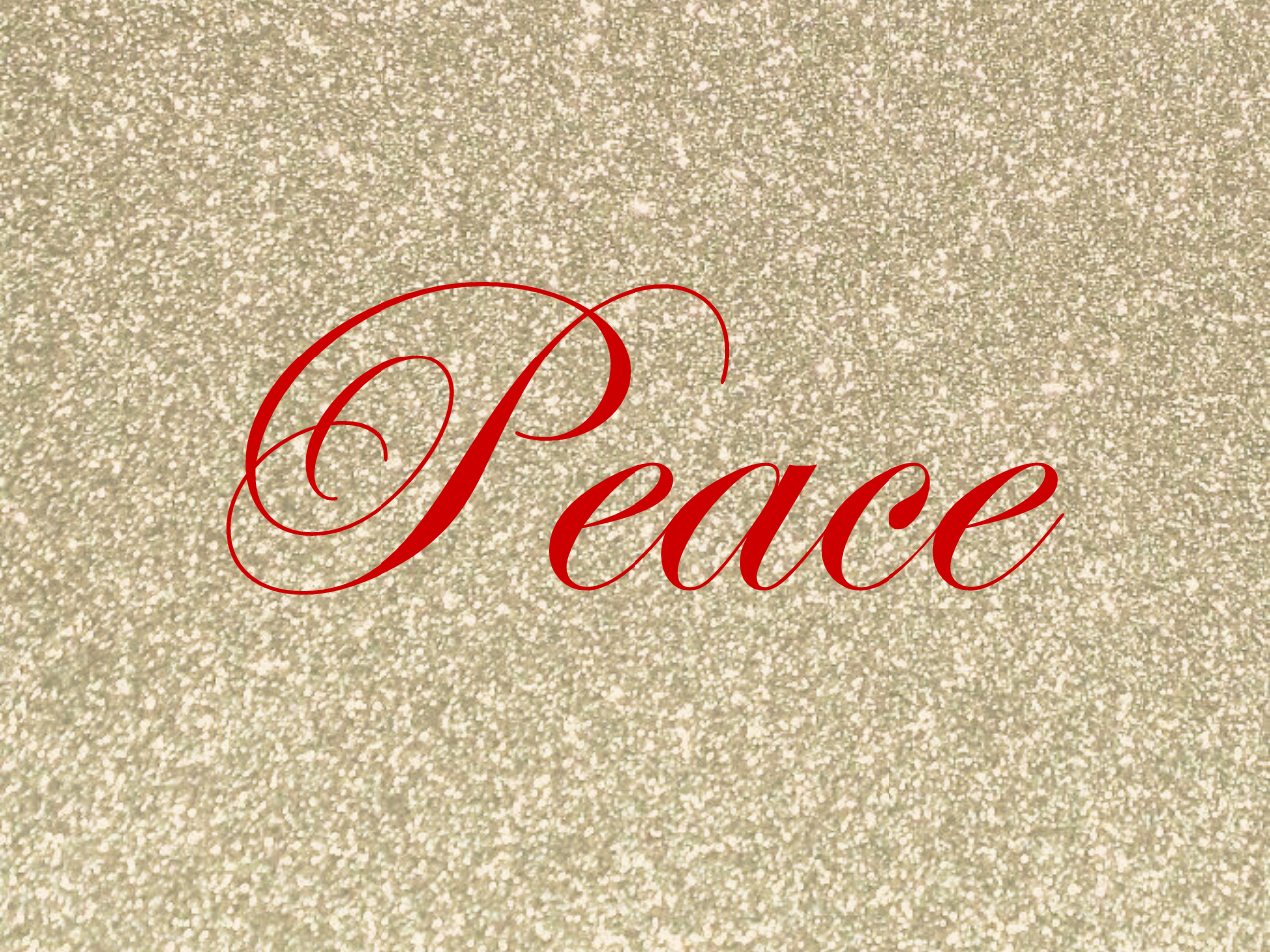 “Peace” Medallion Ornament (Gold Glitter Background)