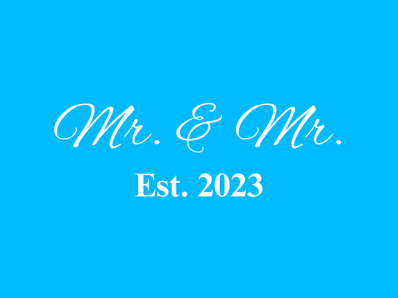 “Spouses Est. 2023” Medallion Ornament (Light Blue Background w/ White Font)