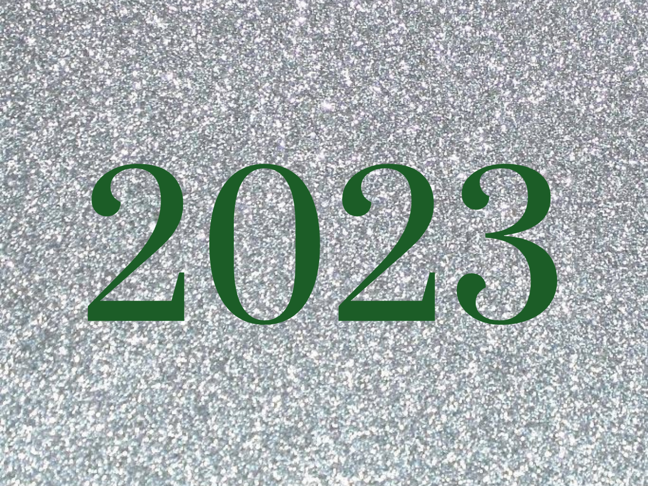 “2023” Medallion Ornament (Silver Glitter Background)